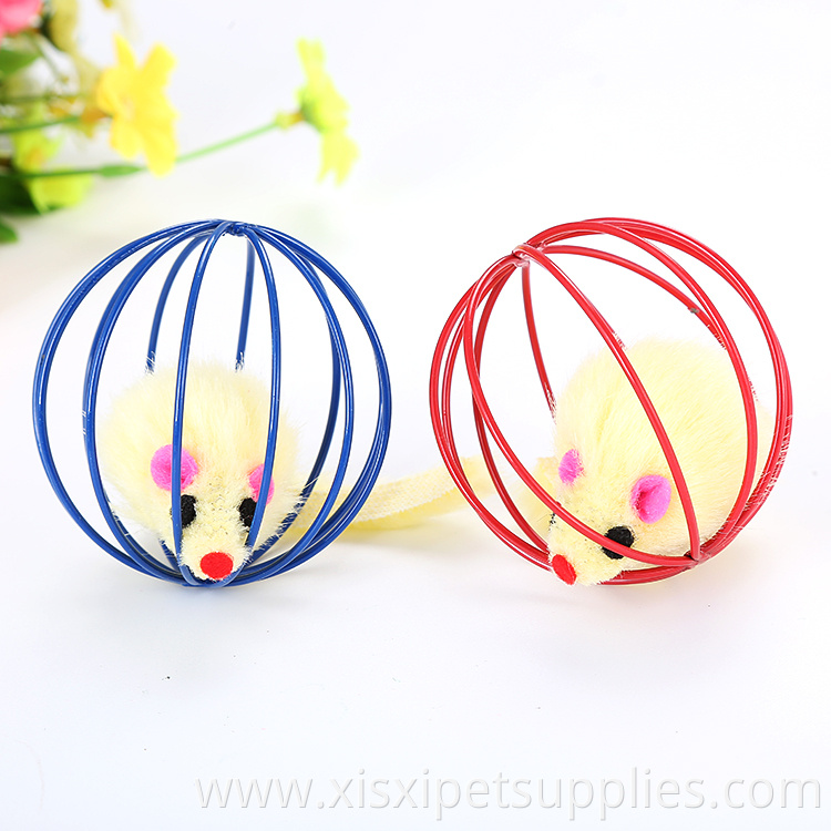 False Mouse in Rat Cage Interactive Pet Cat Toy Ball for Cats Assorted Opp Bag Stocked 10pcs 16g 6cm